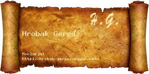 Hrobak Gergő névjegykártya
